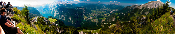 Panorama Blick vom Jenner auf den Königssee und Berchtesgaden